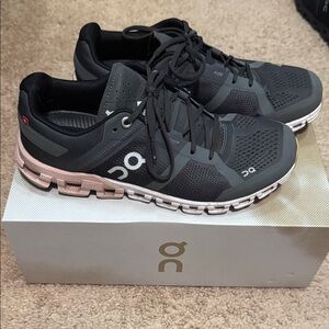 On Running Women's Gray and Pink Athletic Shoes